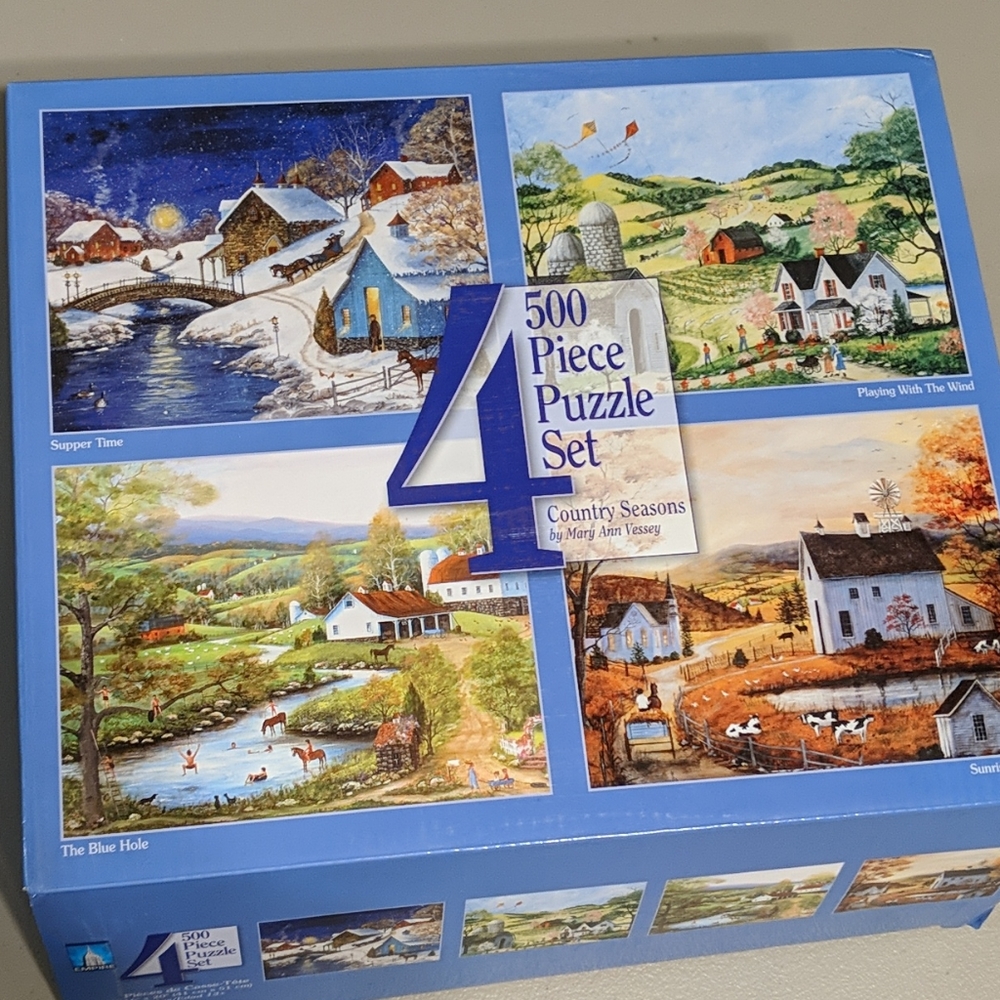 Four, 500 piece puzzles Country Seasons